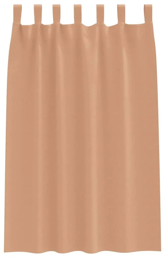 Függönyök függönyökkel 2 pcs Világosbarna 175x140cm Poliészter