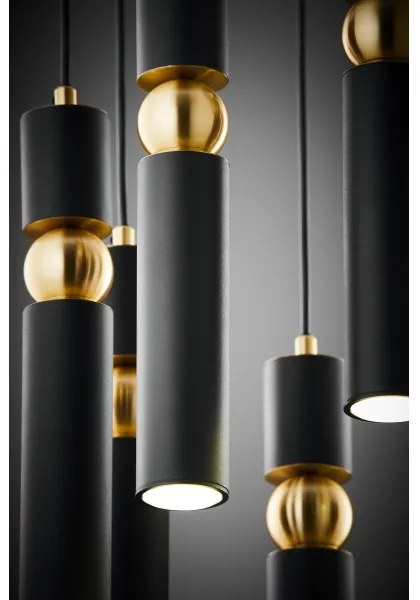 Jupiter 2015 - Csillár zsinóron ALAS 7xGU10/10W/230V fekete/arany