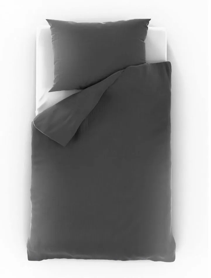 Kvalitex Muslin ágyneműhuzat sötétszürke, 140 x 200 cm, 70 x 90 cm, 140 x 200 cm, 70 x 90 cm
