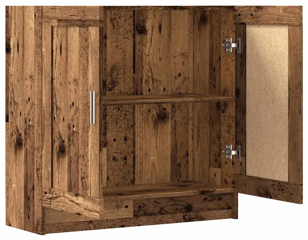 antik fa színű szerelt fa könyvszekrény 82,5 x 30,5 x 80 cm