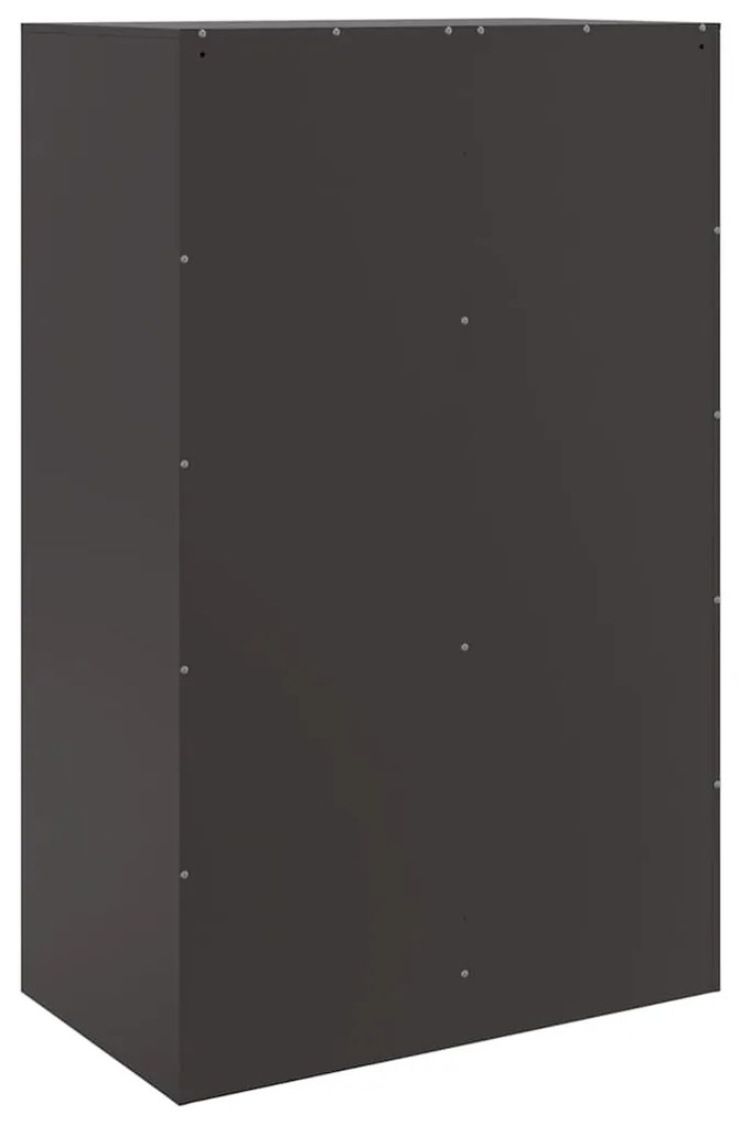 fekete acél magasszekrény 67x39x95 cm