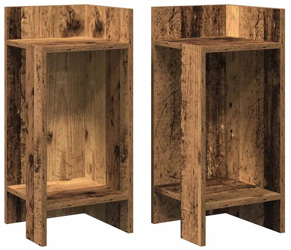 2 db antik fa színű kisasztal polccal 25,5 x 27 x 60 cm