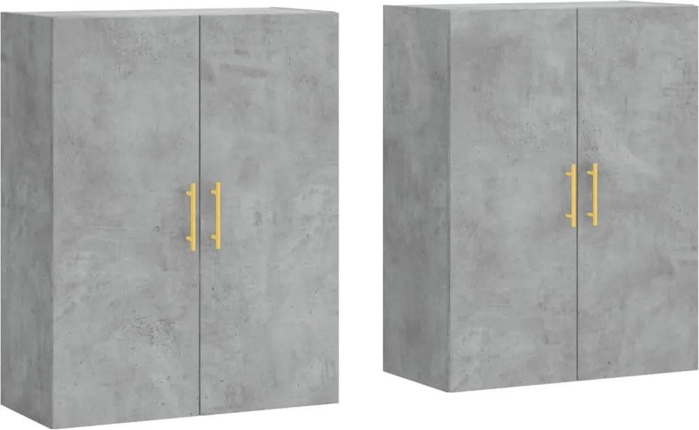 vidaXL 2 db betonszürke faliszekrény 69,5 x 34 x 90 cm