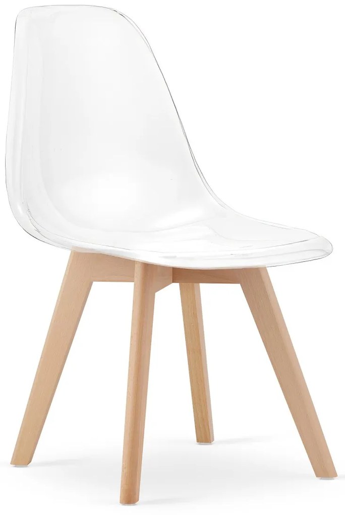 Átlátszó KITO szék bükkfából készült lábakkal