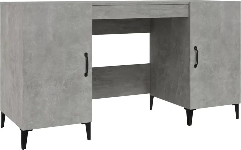 vidaXL betonszürke szerelt fa íróasztal 140 x 50 x 75 cm