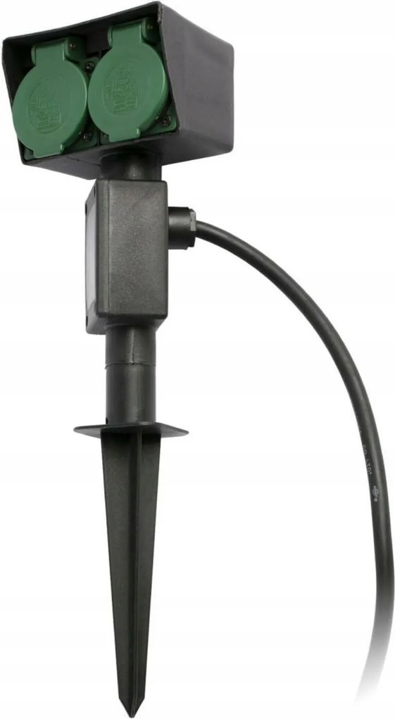 Faro GARTEN-1 kültéri konnektoroszlop, IP44, fekete, dugaszolható, 2 db-os konnektor