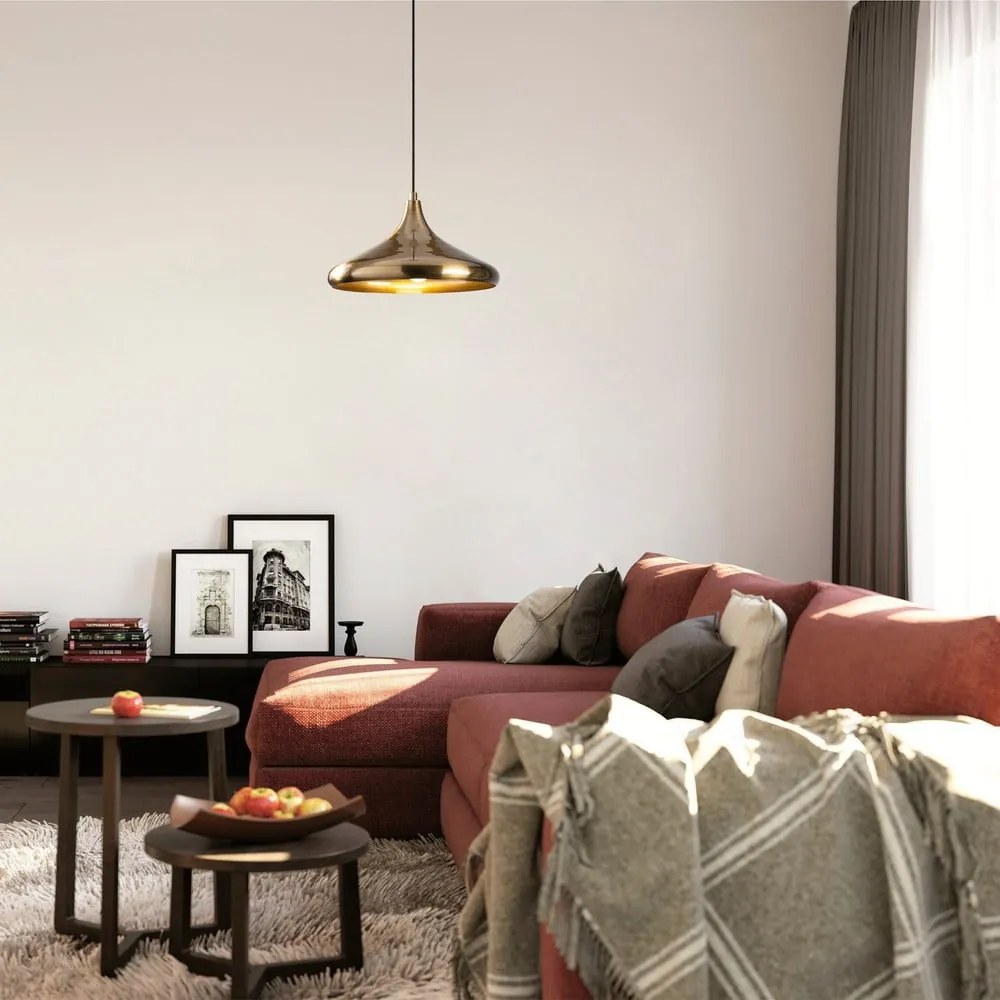 Aranyszínű függőlámpa fém búrával ø 35 cm Nile – Opviq lights