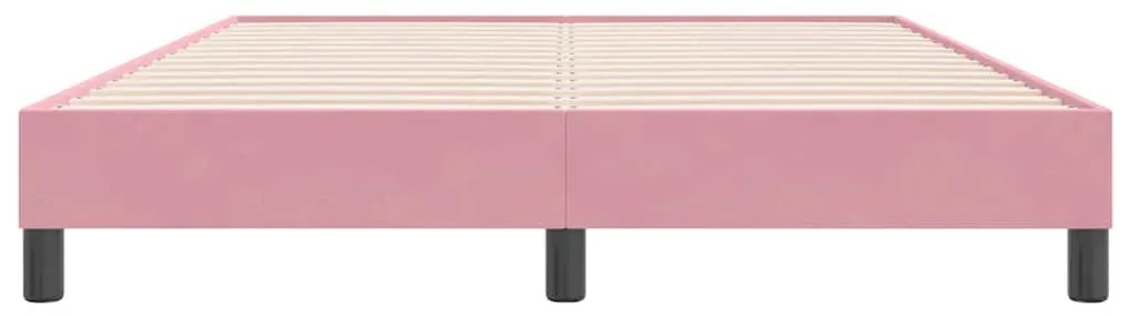 vidaXL rózsaszín bársony rugós ágy matrac nélkül 160x220 cm