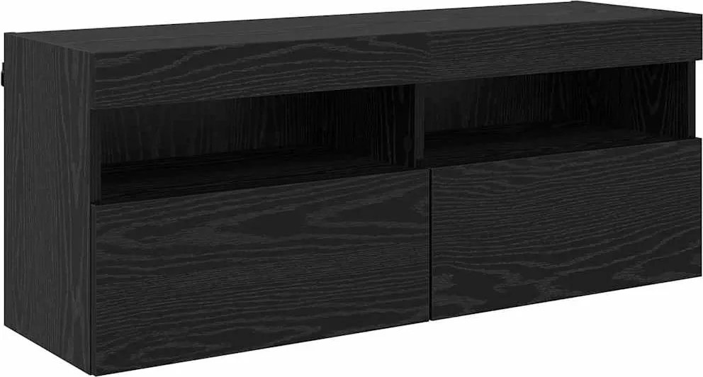 vidaXL TV Fali Szekrény Fekete tölgy 100 x 30 x 40 cm Faanyag
