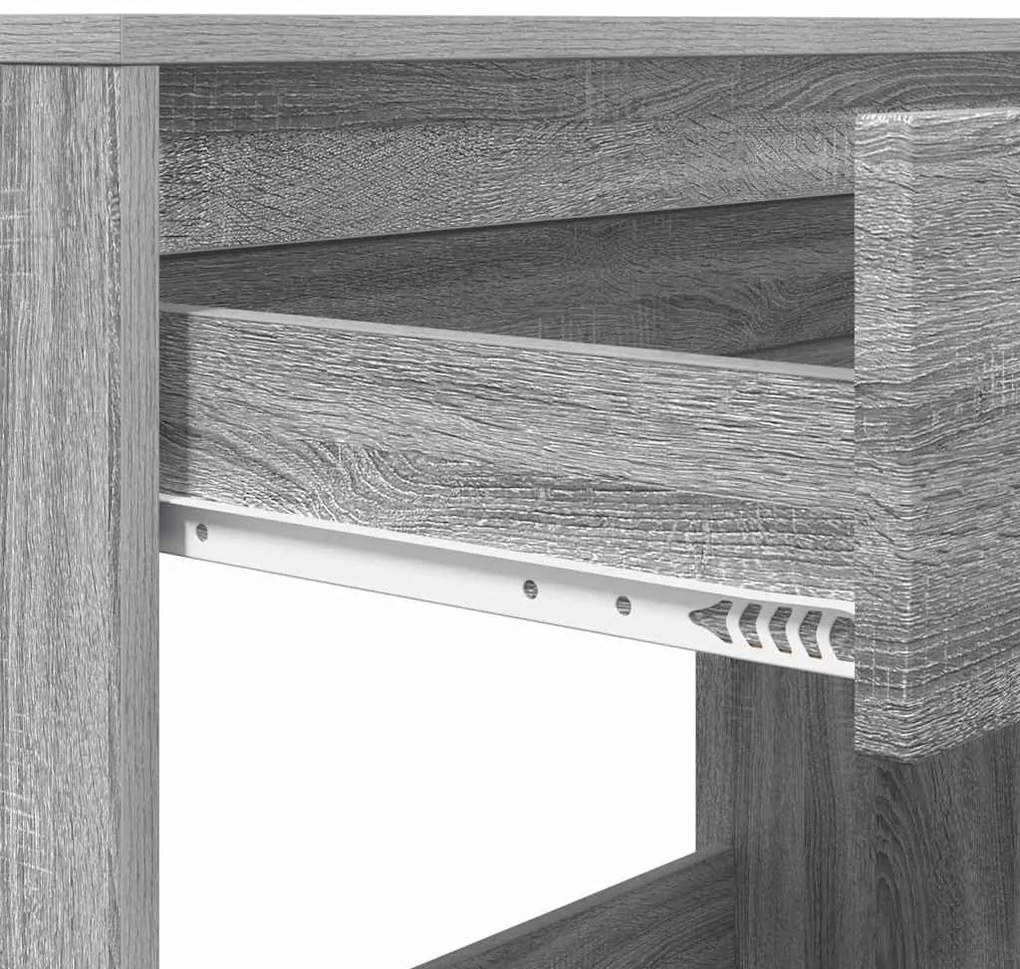 vidaXL Asztal fiókkal tárolóval Szürke Sonoma 100 x 50 x 78 cm Faanyag