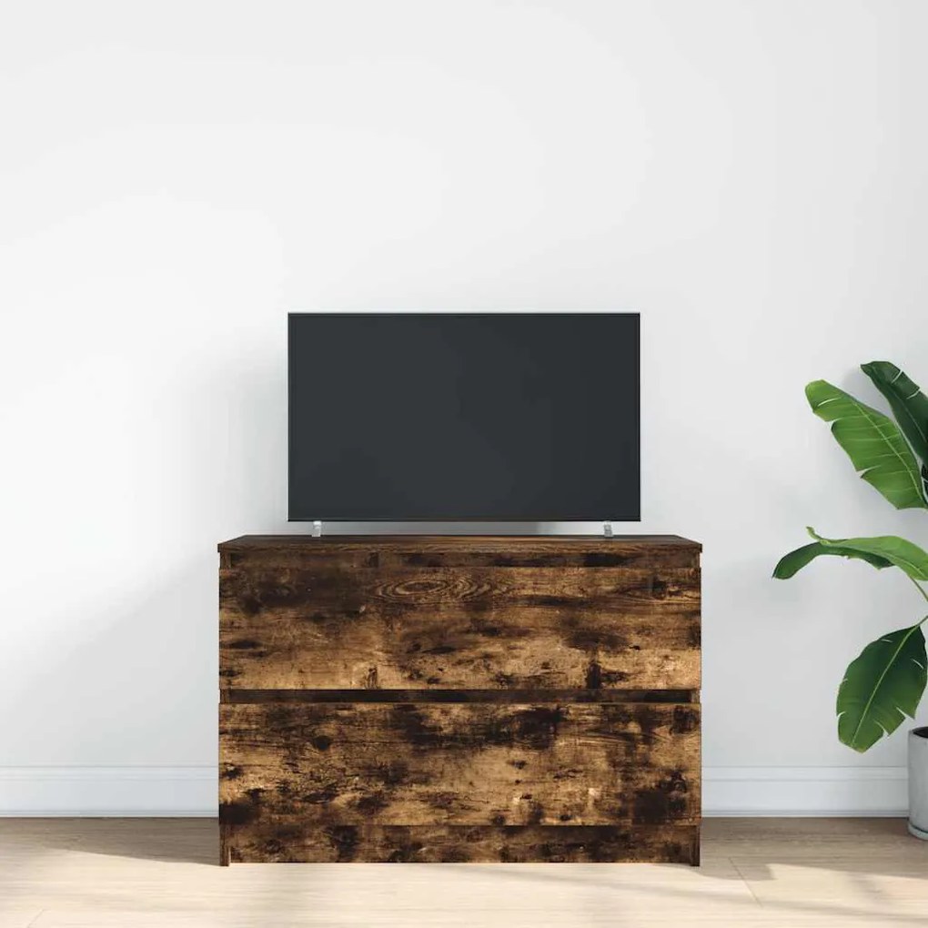 füstös tölgy színű szerelt fa TV-szekrény 80x35x54 cm