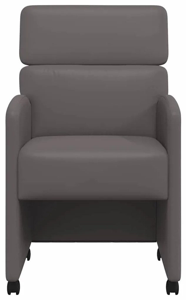 vidaXL Kerekes Étkező Székek 2 pcs Szürke 58 x 65 x 98 cm Műbőr