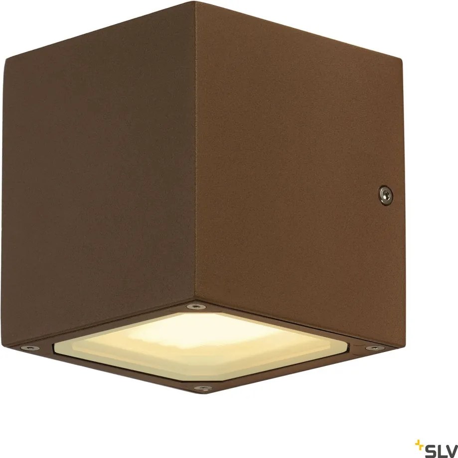 SLV 232537 SITRA CUBE Modern Kültéri Fali Lámpa Rozsdás GX53 IP44