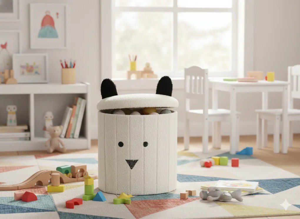 Összecsukható puff tárolóval 28 x 28 x 34 cm