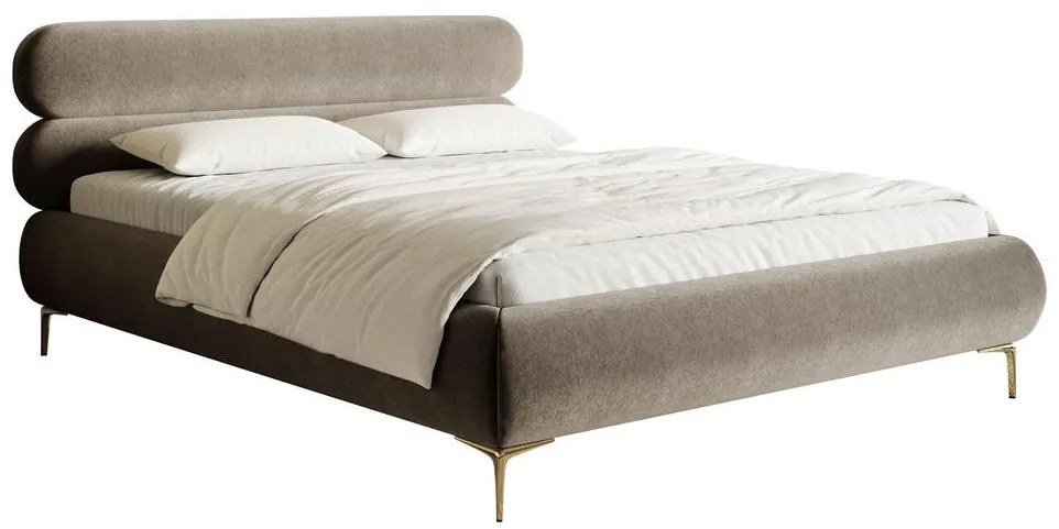 Franciaágy 180 cm Rirri 180B (ágyráccsal) (bézs szürke + arany). 1099865