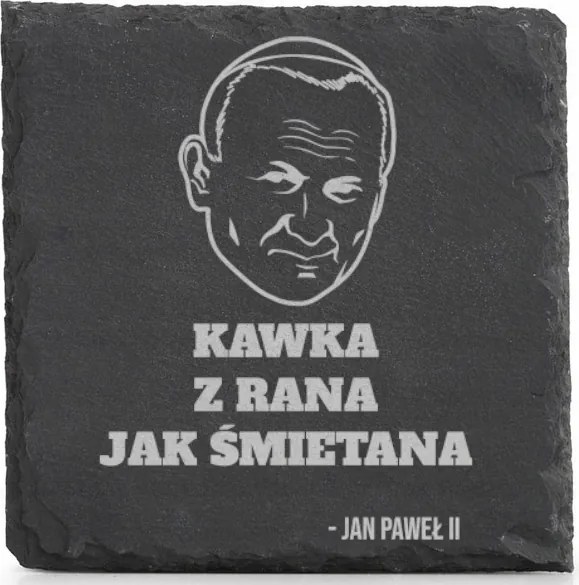 Kő alátét x4 bögre alá Kávé Reggel Tejszín János Pál 2 JP2