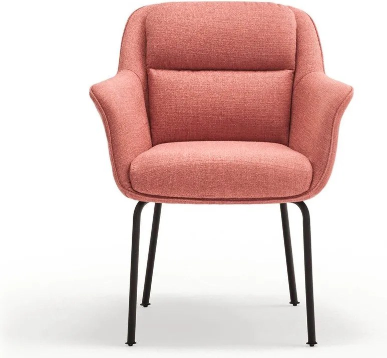 Rózsaszín kárpitozott karfás étkezőfotel Sadira – Teulat