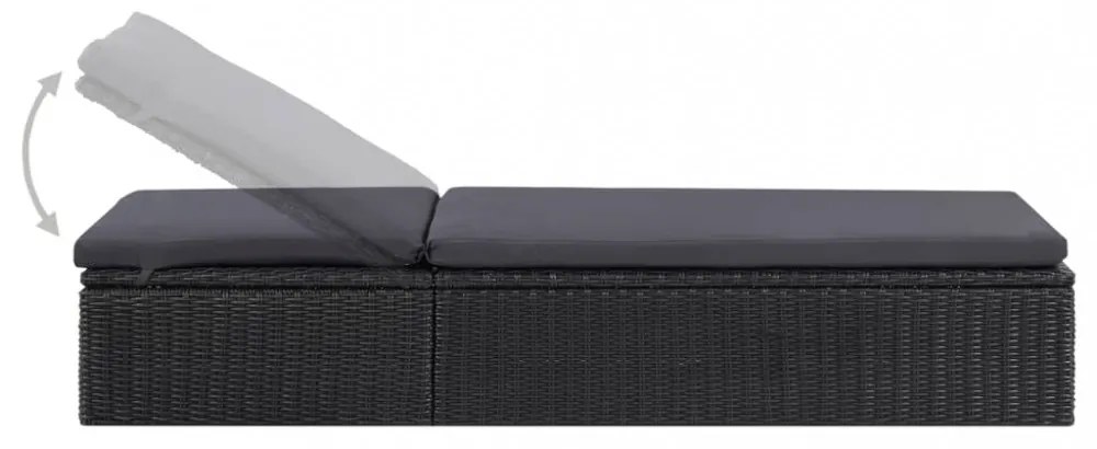 sötétszürke polyrattan napozóágy