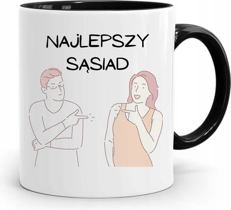 Szomszédnak Fekete Ajándék Bögre fényképes nyomtatással