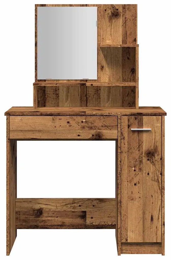 öltözőasztal tükörrel régi fa 86,5x35x136 cm