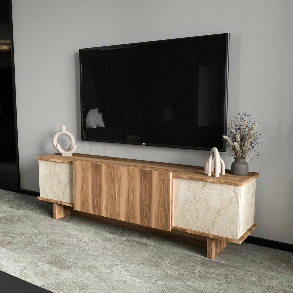 Diana Travertine és Walnut TV-asztal