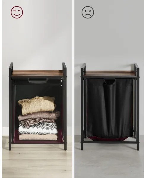 Mosókosár REX barna/fekete