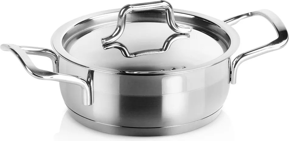 Kis Acél Fazék Fedővel Rozsdamentes Acél Indukciós Gáz 14CM 700ML