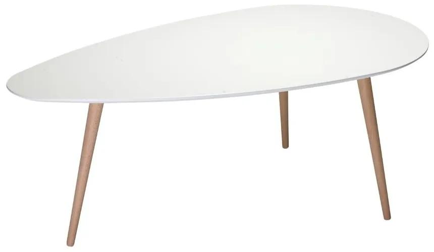 Fly fehér dohányzóasztal bükkfa lábakkal, 116 x 66 cm - Furnhouse