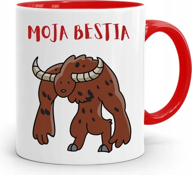 Piros Bögre Ajándék Fiúnak Az Én Szörnyetegem nyomott mintával