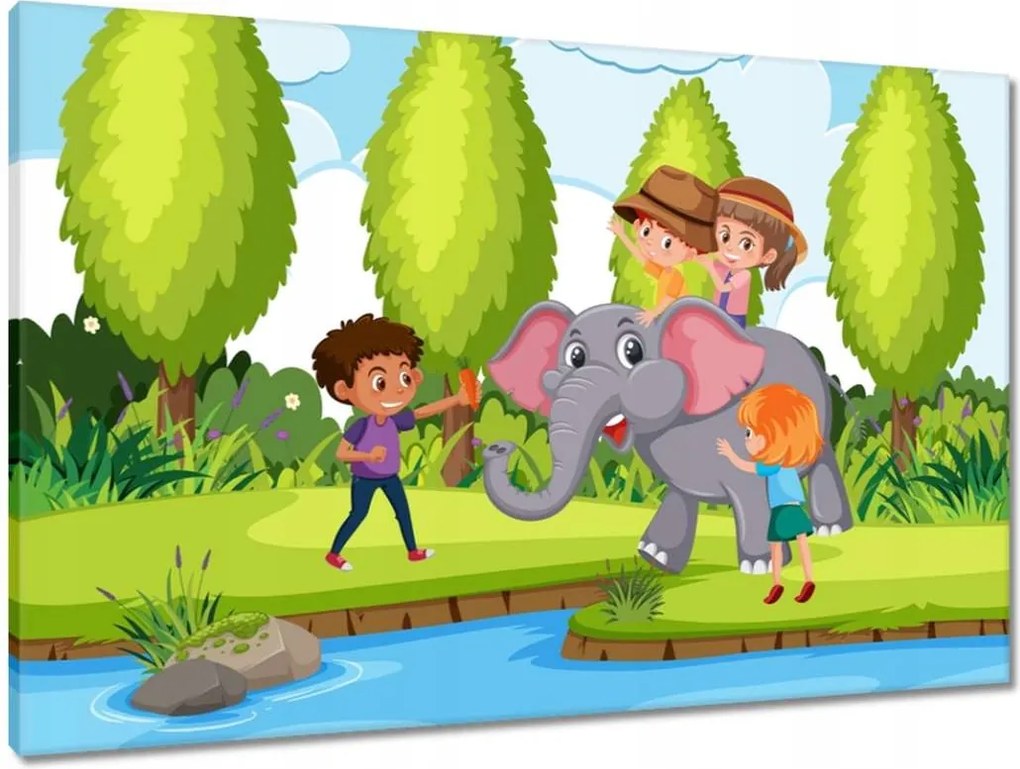 Vászonkép 90x60 Állatkert Állatok Szafari Elefánt