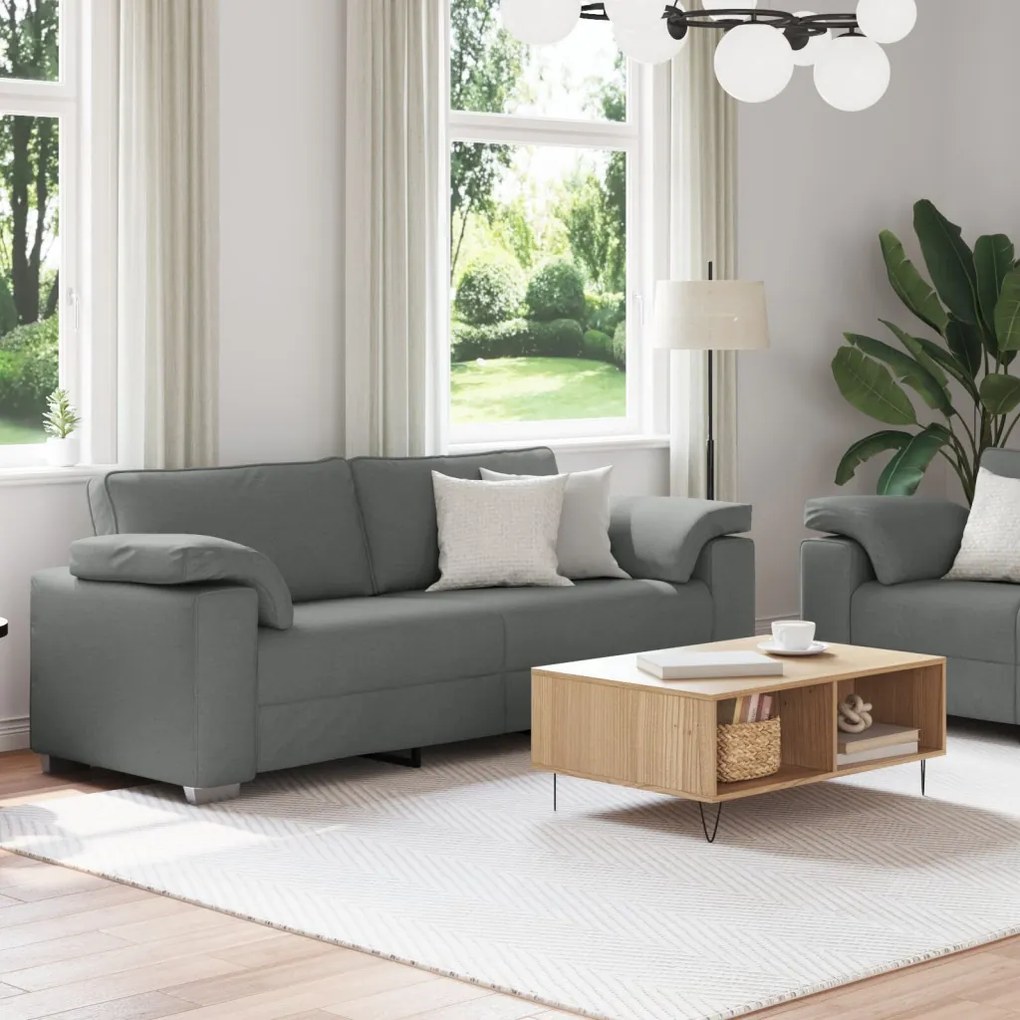 vidaXL Kanapé Szett 2 pcs Sötétszürke 219 x 77 x 82 cm szövet
