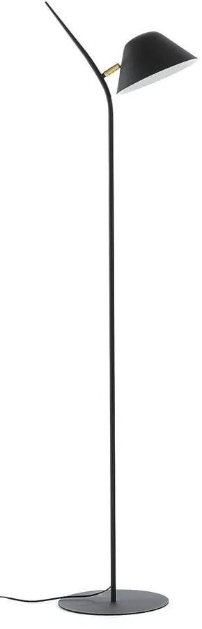 Fekete állólámpa fém búrával (magasság 152 cm) Aurelia – Kave Home