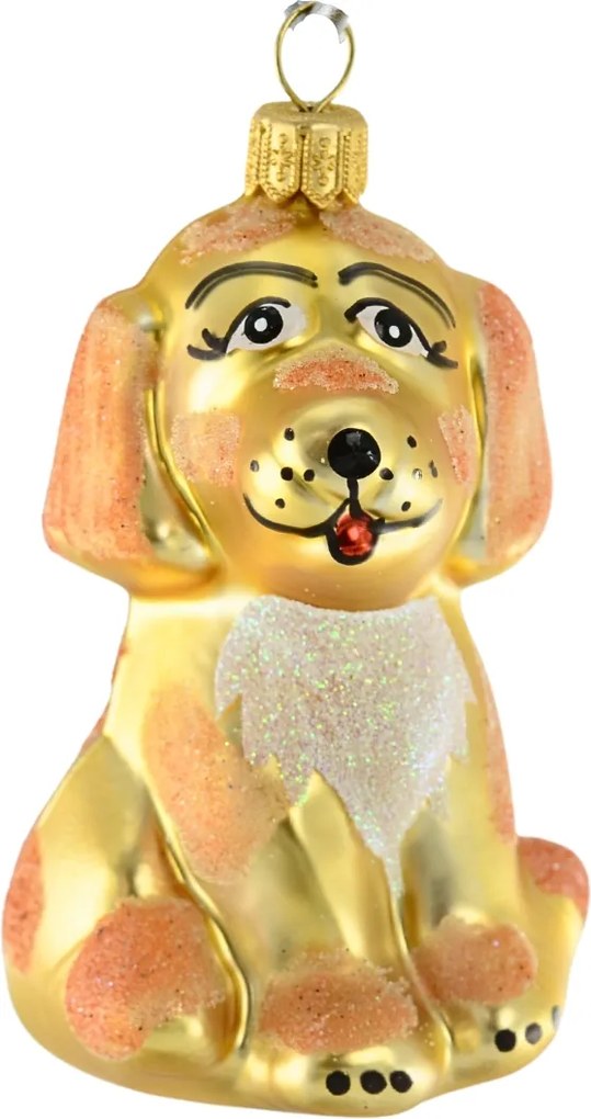 Karácsonyfa gömb Kutya Arany Vörös