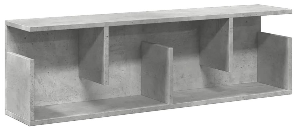 betonszürke szerelt fa faliszekrény 100 x 20 x 30 cm