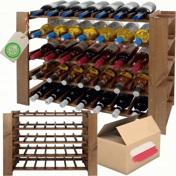 Bortartó állvány palacktartó polc alkoholos italokhoz 35 palack 64cm Fa