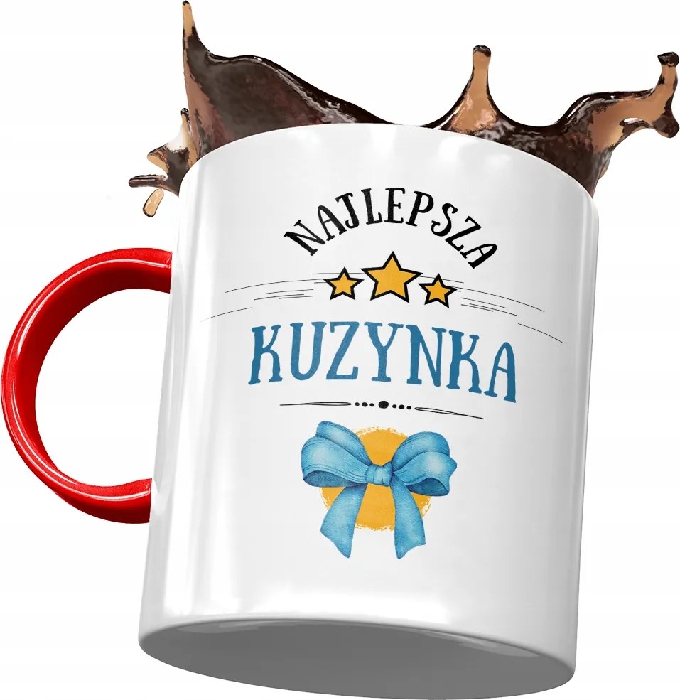 Piros Bögre Unokatestvérnek Születésnapra Ajándék Nyomtatott Fotóval