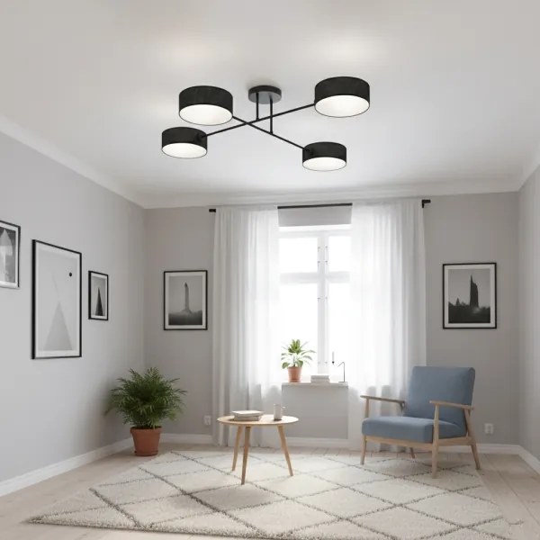 Felületre szerelhető csillár MAGA 4xE14/10W/230V fekete