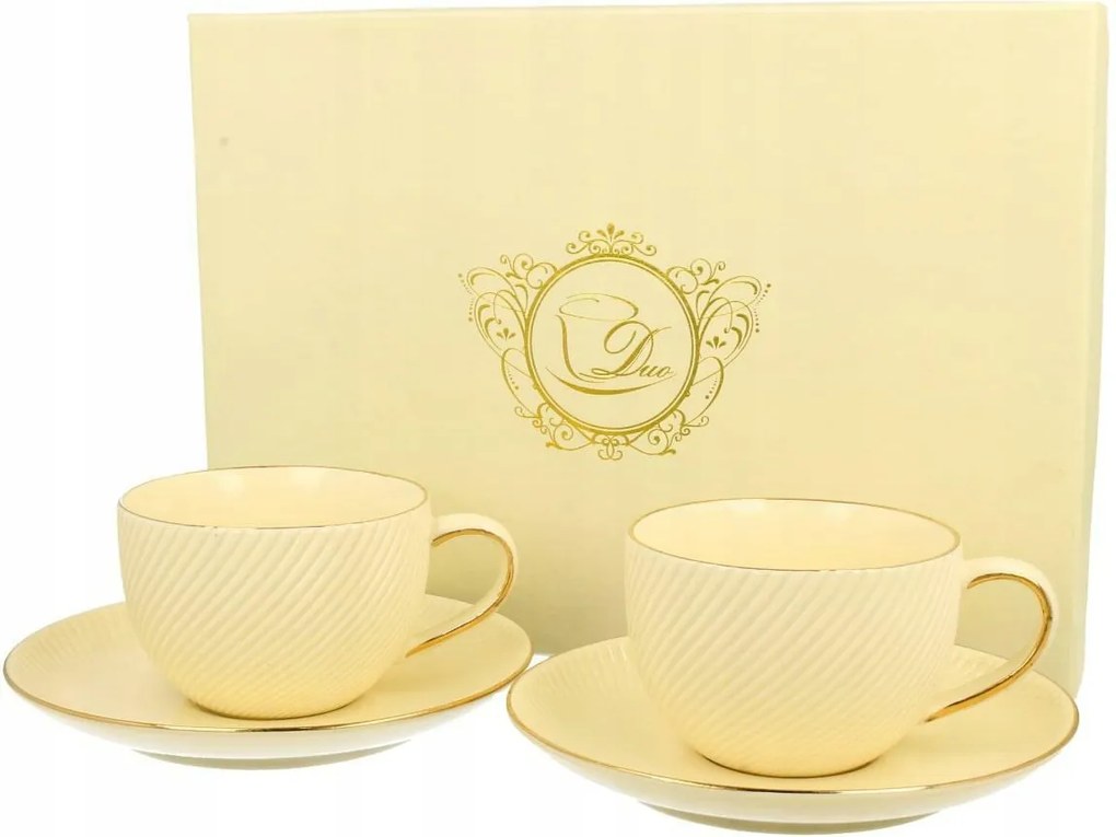 2 db 220 ml-es csésze szett Ecru Ice Cream pasztell porcelán kávés/desszertes csésze