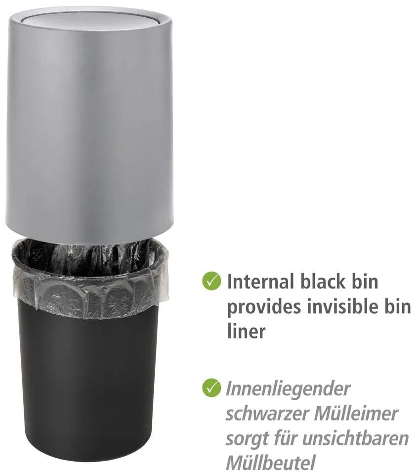 Szürke műanyag szemetes 6 l Atri – Wenko