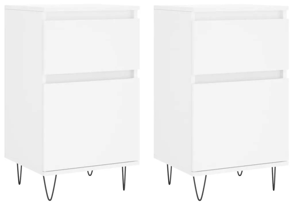 2 db fehér szerelt fa tálalószekrény 40 x 35 x 70 cm