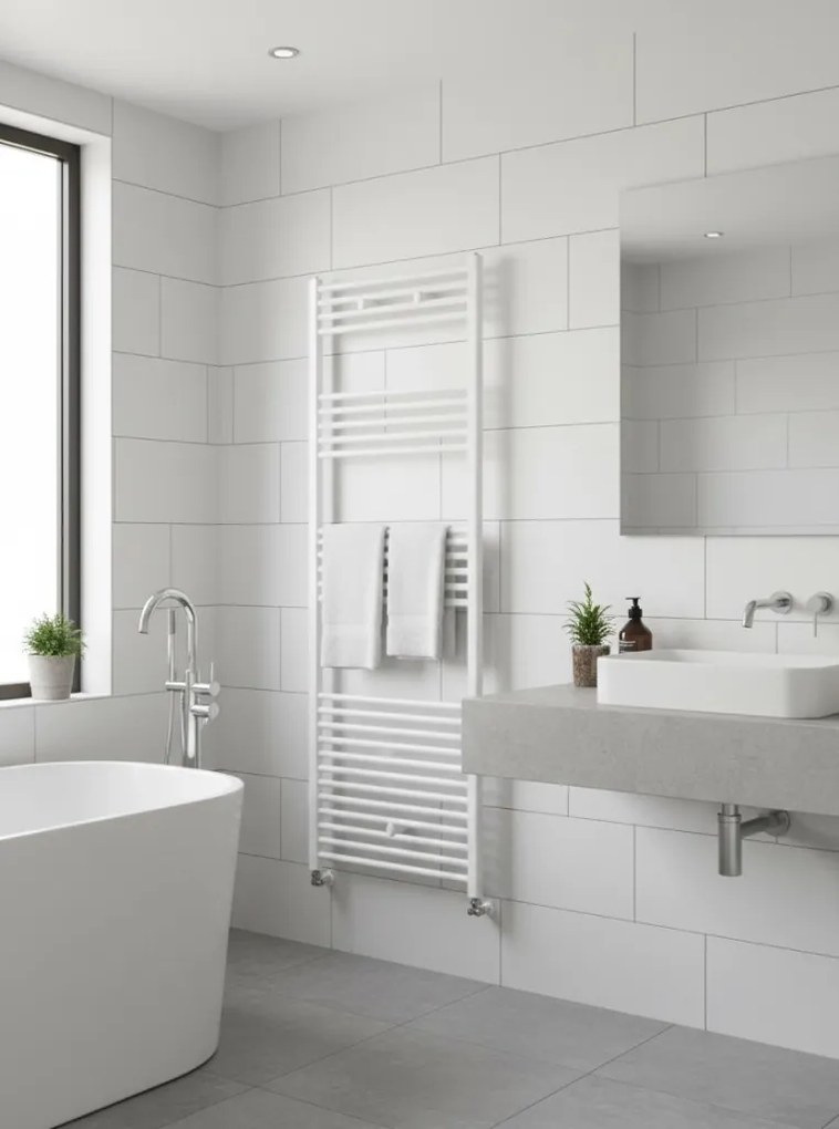 Viva Platinum Therm törölközőszárító radiátor - EGYENES - fehér - 600 x 1800 mm