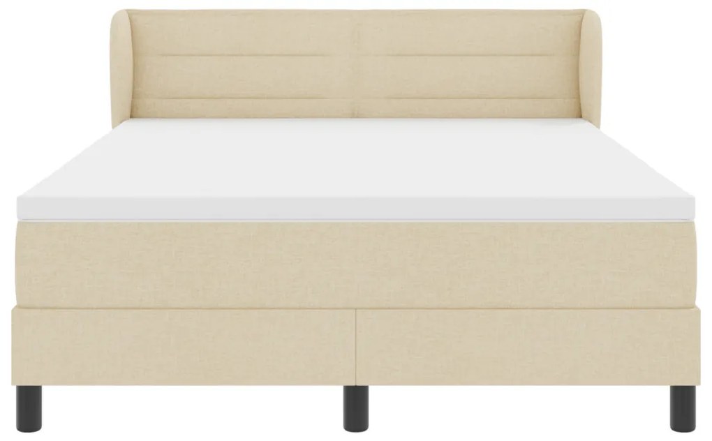 Boxspring Ágy Matrac Krém 140x200 cm Szövet