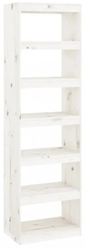 fehér tömör fenyőfa könyvszekrény/térelválasztó 60x30x199,5 cm