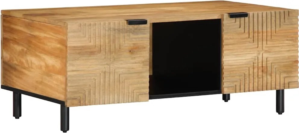 vidaXL barna tömör mangófa dohányzóasztal 100 x 54 x 40 cm
