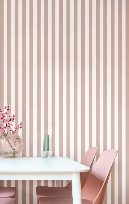 Parato Cristiana Masi Top Stripes Riga 7 krém-rózsaszín csíkos vlies tapéta – 38454