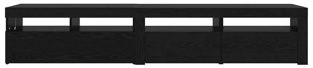 TV Szekrények 2 pcs Musta tammi 210 x 35 x 40 cm Faanyag