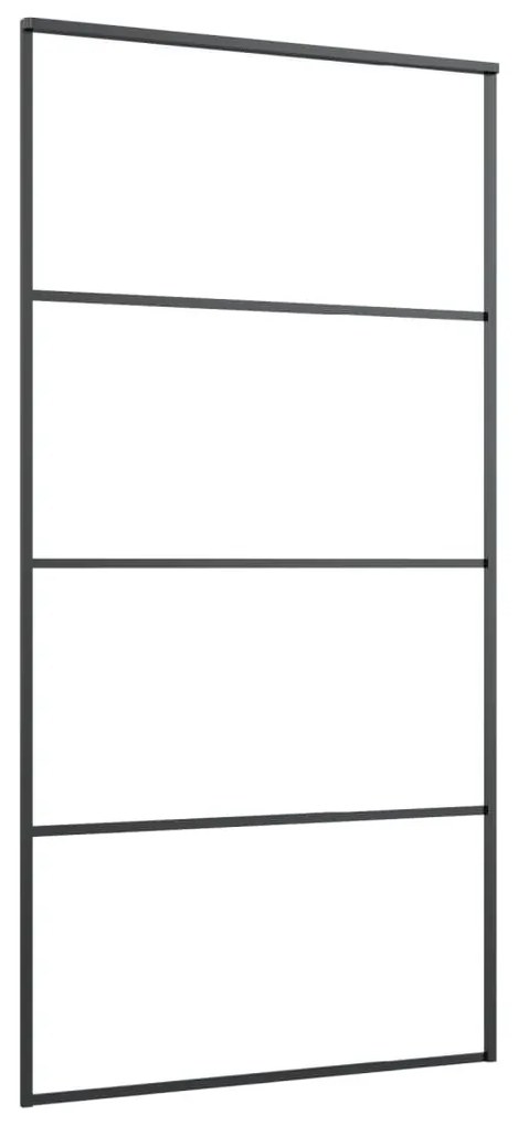 ESG üveg-alumínium tolóajtó fémszerelvény-szettel 102,5x205 cm