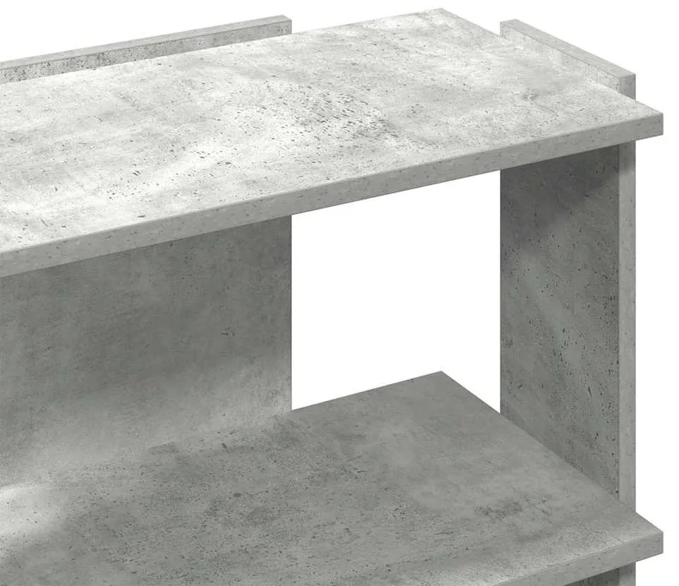 3 szintes betonszürke szerelt fa könyvespolc 60x30x60 cm