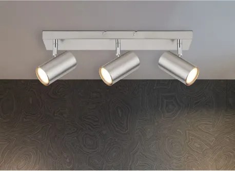 Globo 57911-3 Mennyezeti lámpa, fém matt nikkel, króm, HxSzxM: 410x60x120mm, 3x GU10 35W 230V izzók nélkül