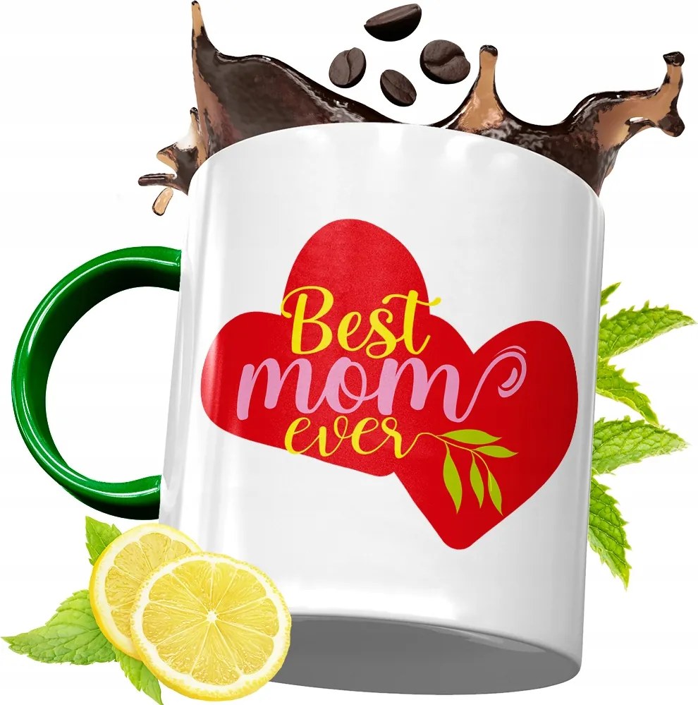 Zöld Bögre Anyukáknak Születésnapi Ajándék fényképes nyomtatással